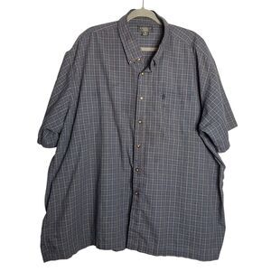 Knight's Sportswear Mens Button Down Shirt Short Sleeve Navy Plaid Office Big 3X